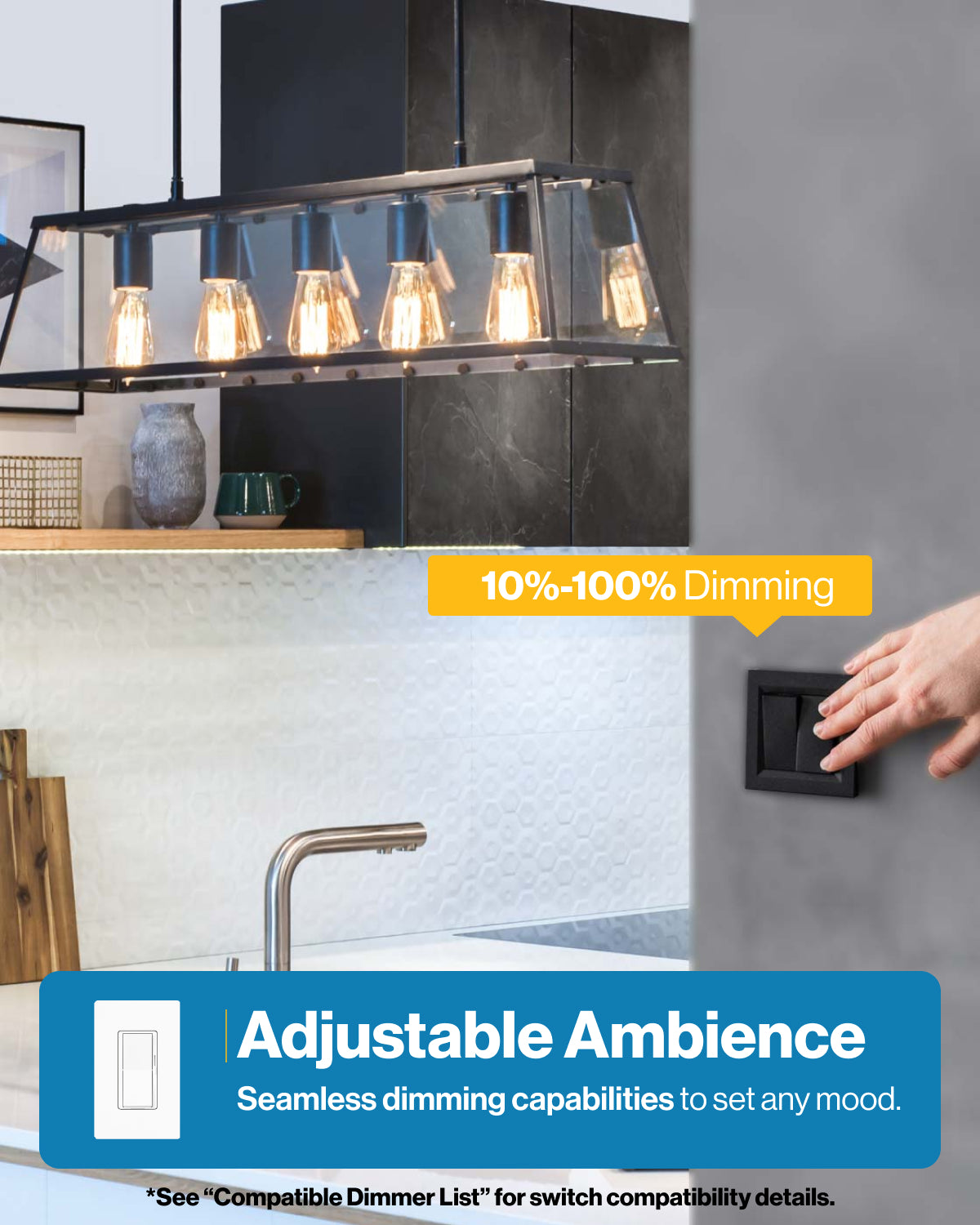 ST64 LED Bulb, Filament, 800 Lumens