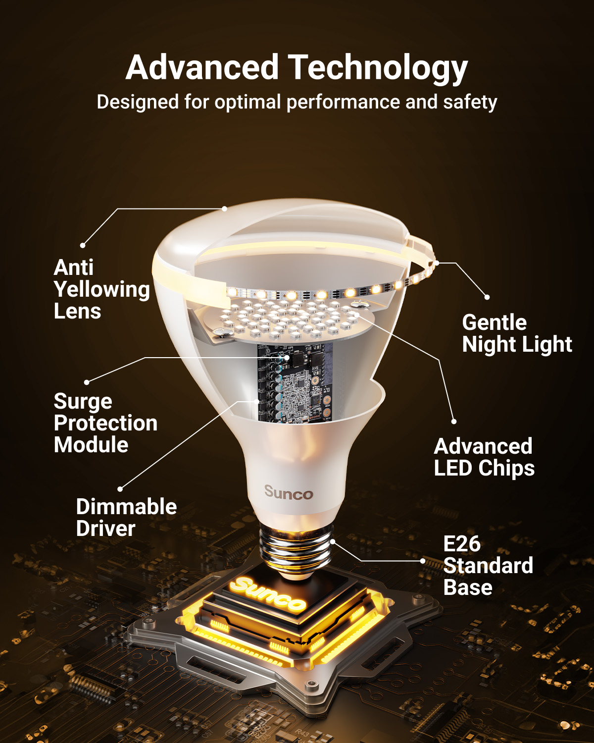 Lower your energy consumption instantly (up to 85%) by converting to LED. The BR30 bulb offers a longer lifetime than traditional bulbs (halogen, incandescent, fluorescent) and reduced relamping costs.