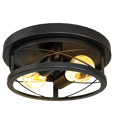 Create a timeless and sleek statement on your ceiling with the matte black finish of this industrial ceiling light.