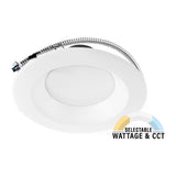 Commercial Recessed LED Retrofit Lighting, 8 Inch, 30W/20W/12W, Selectable Wattage & CCT, 2400 Lumens