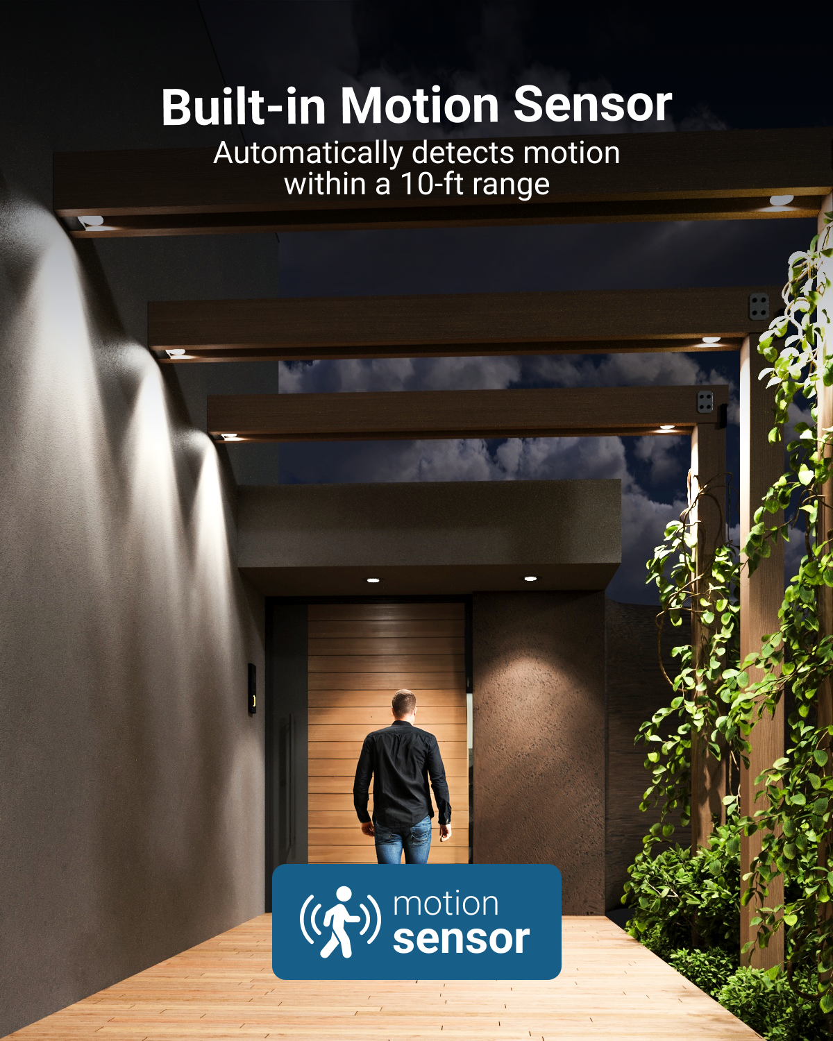 The photocell sensor detects light levels to act as automatic night light. Flip the switch on to activate the sensor. Just set it and forget it!