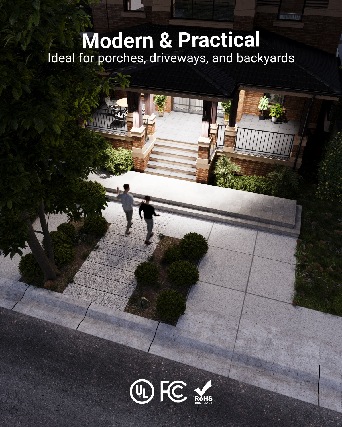 PAR38 D2D bulbs are waterproof and suitable for outdoor applications such as driveways, porches, decks, and garages.