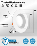 Recessed LED Retrofit Lighting, 5/6 Inch, Baffle, Selectable CCT, 1050 Lumens