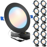 Recessed LED Lighting, 6-Inch, Slim, Wafer Thin, Black Trim, 14W, 850 Lumens