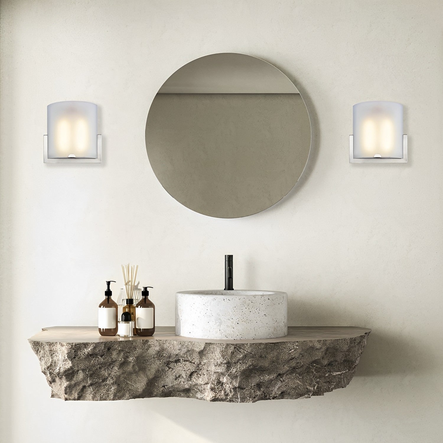 LED Satin Nickel Wall Sconce, 22W, Lyn, 1800 Lumens