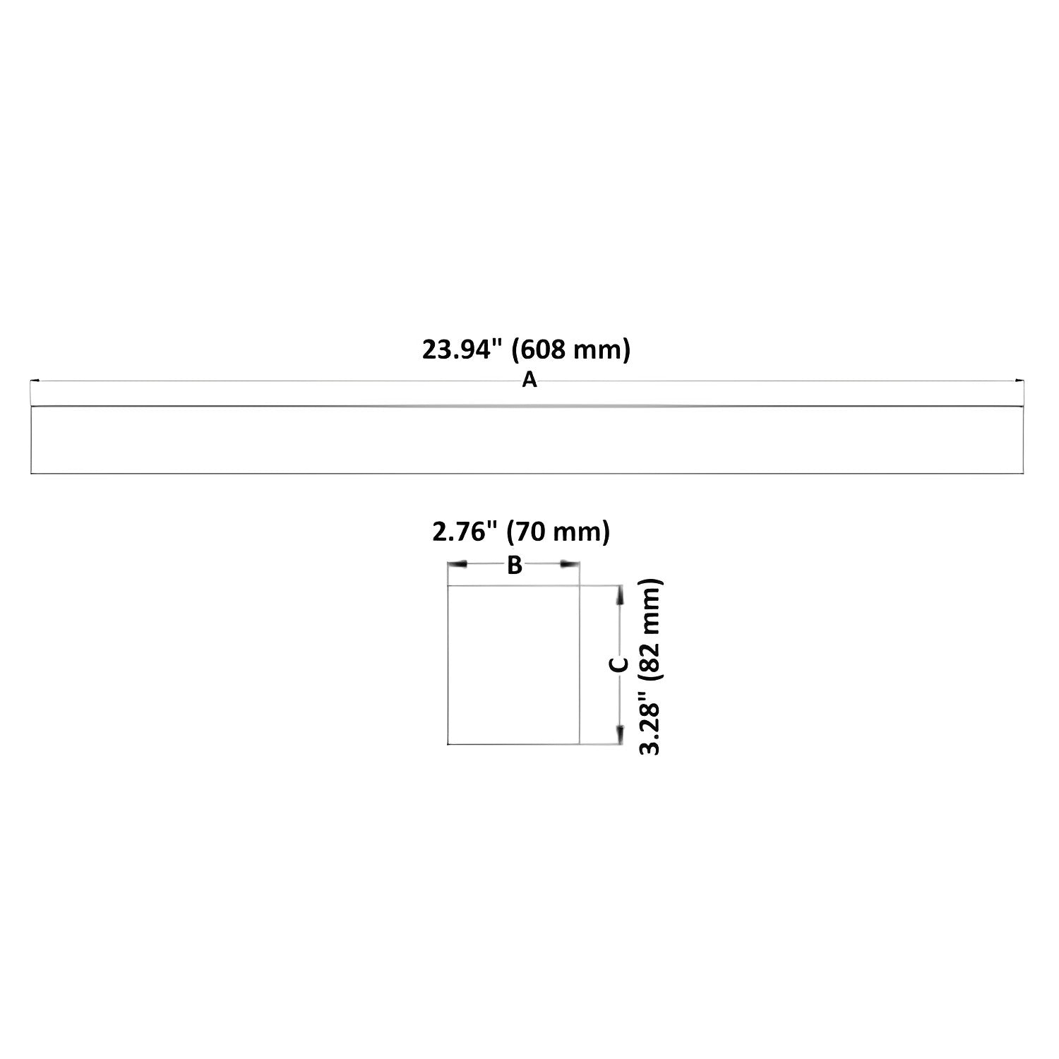 2ft LED Linear Pendant Up/Down Light, 25W/20W/15W, Selectable Wattage & CCT, 3200 Lumens