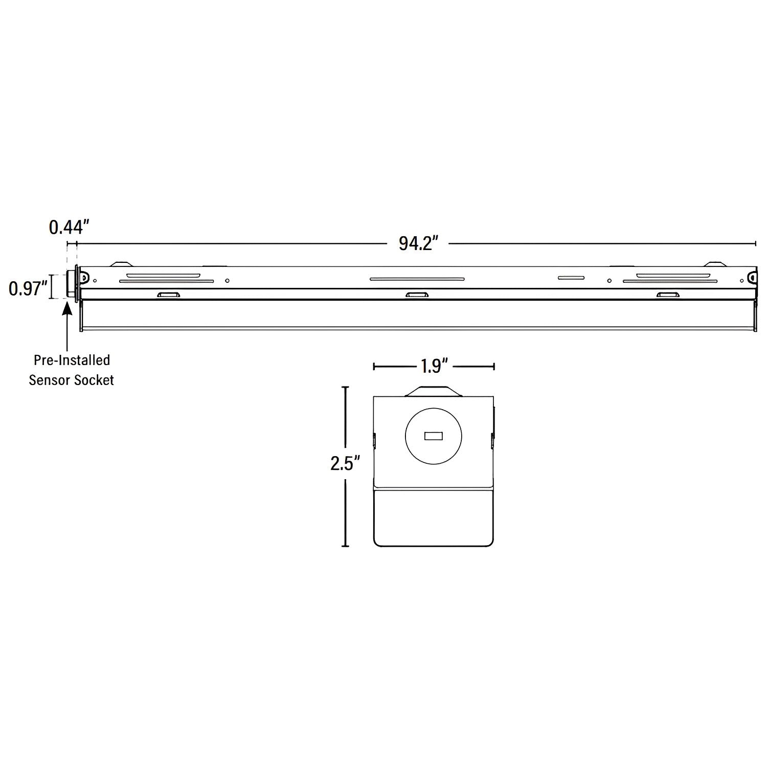 Dimension of 8 ft led shop light or led strip lights outdoor cheap led light