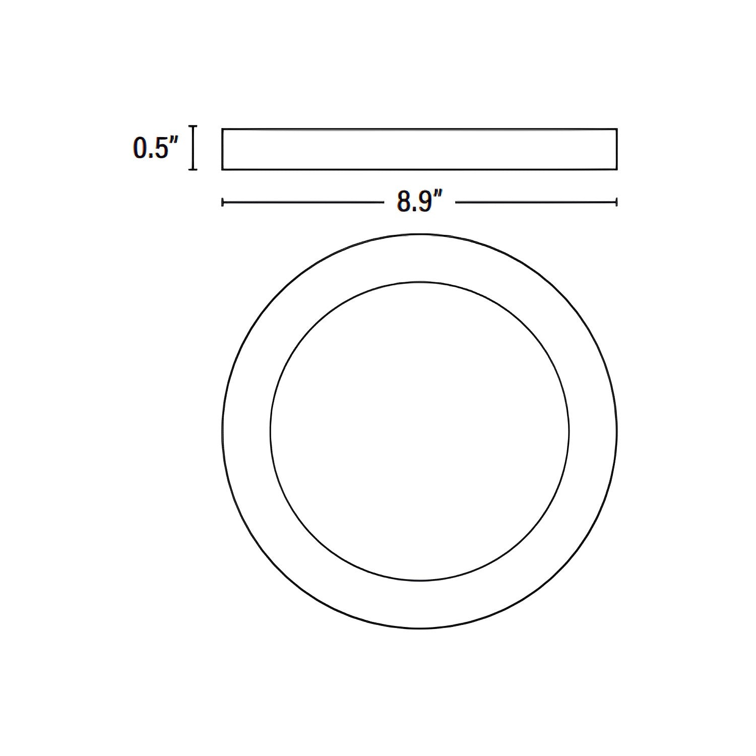 Dimension of 9inch surface mount led light or low profile ceiling light