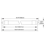 Dimension of 8 ft led bulbs ballast bypass or frosted t8 led fixture