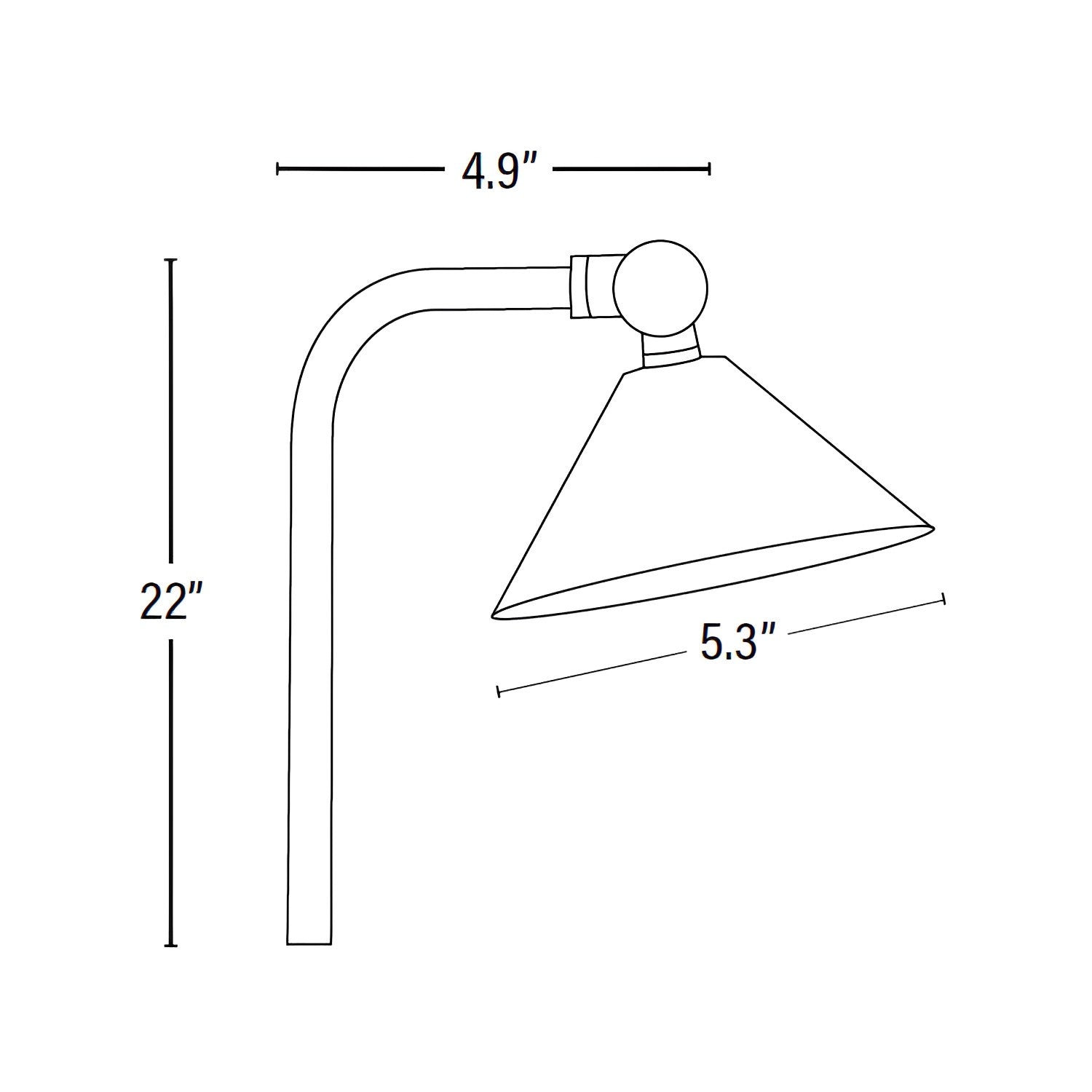 Brass Landscape Pathway Light, Smooth Hooded, Low Voltage, Plastic Spike Included