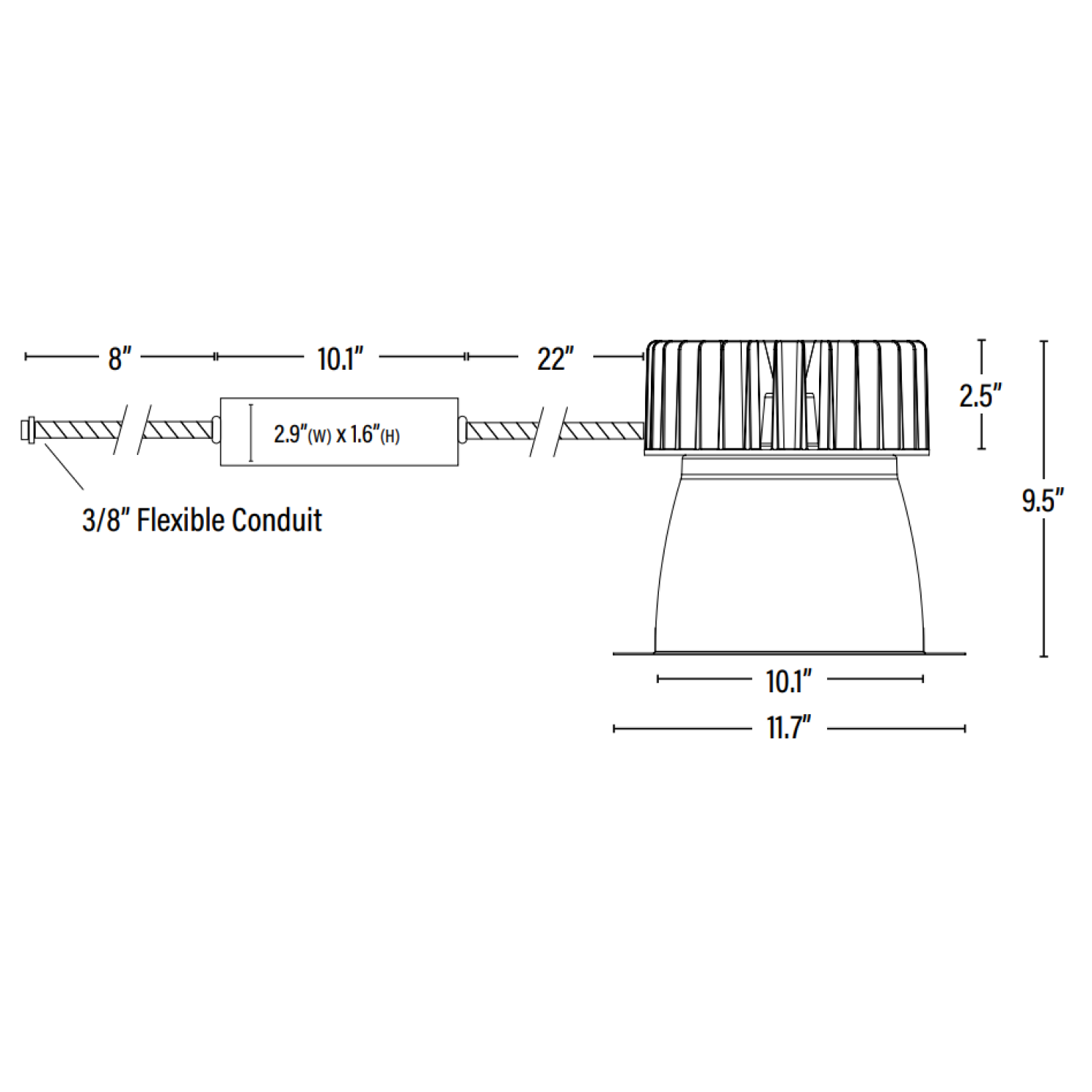 Commercial Recessed LED Retrofit Lighting, 10 Inch, 40W, 4000 Lumens