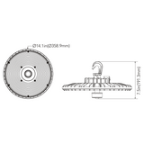 UFO High Bay LED Fixture, 210W/168W/126W/84W, River, Selectable Wattage & CCT, 32000 Lumens