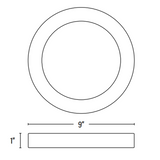 9 Inch Round Ceiling Light, Surface Mount, 1200 Lumens