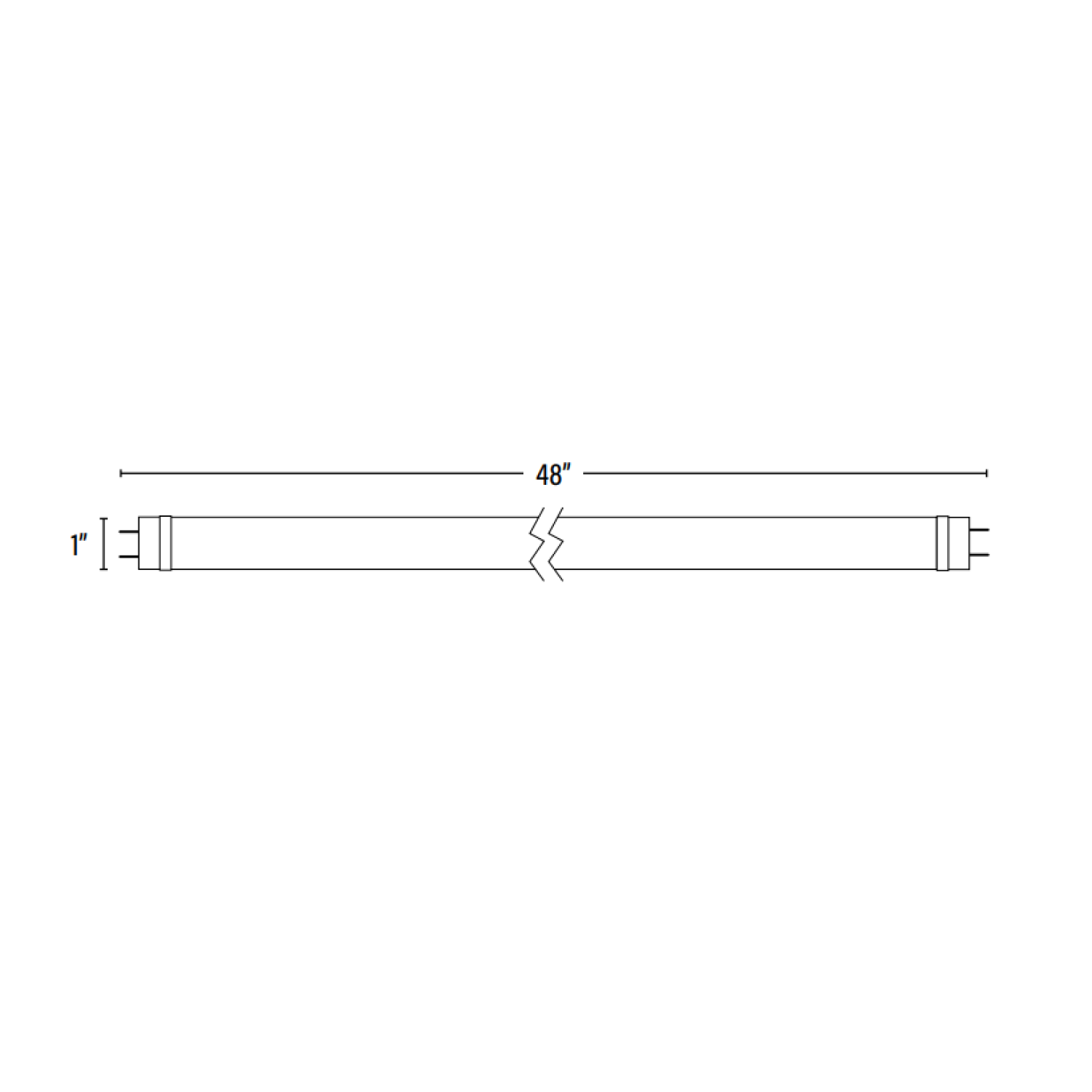 T8 frosted tube light dimensions