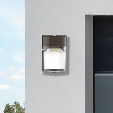LED Mini Wall Pack, 25W/15W/10W/8W, Dusk to Dawn Photocell, Bronze, Selectable Wattage & CCT, 3400 Lumens