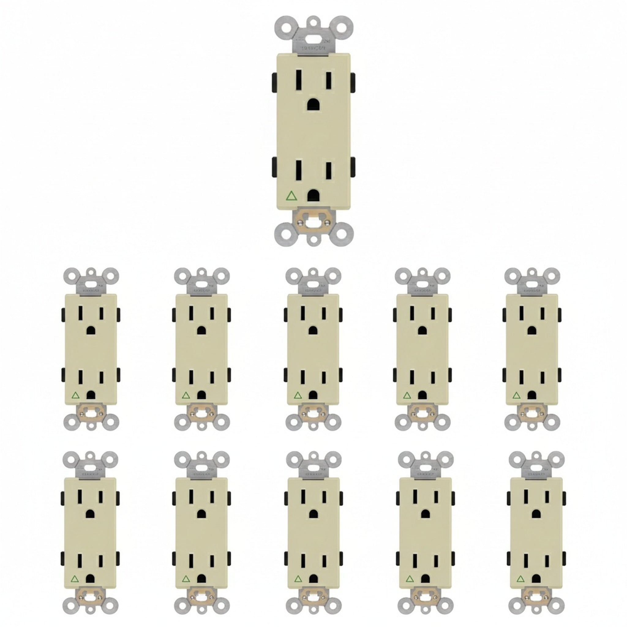 Enerlites Isolated Ground Industrial Grade Heavy Duty 15A Decorator Duplex Receptacle, 5-15R