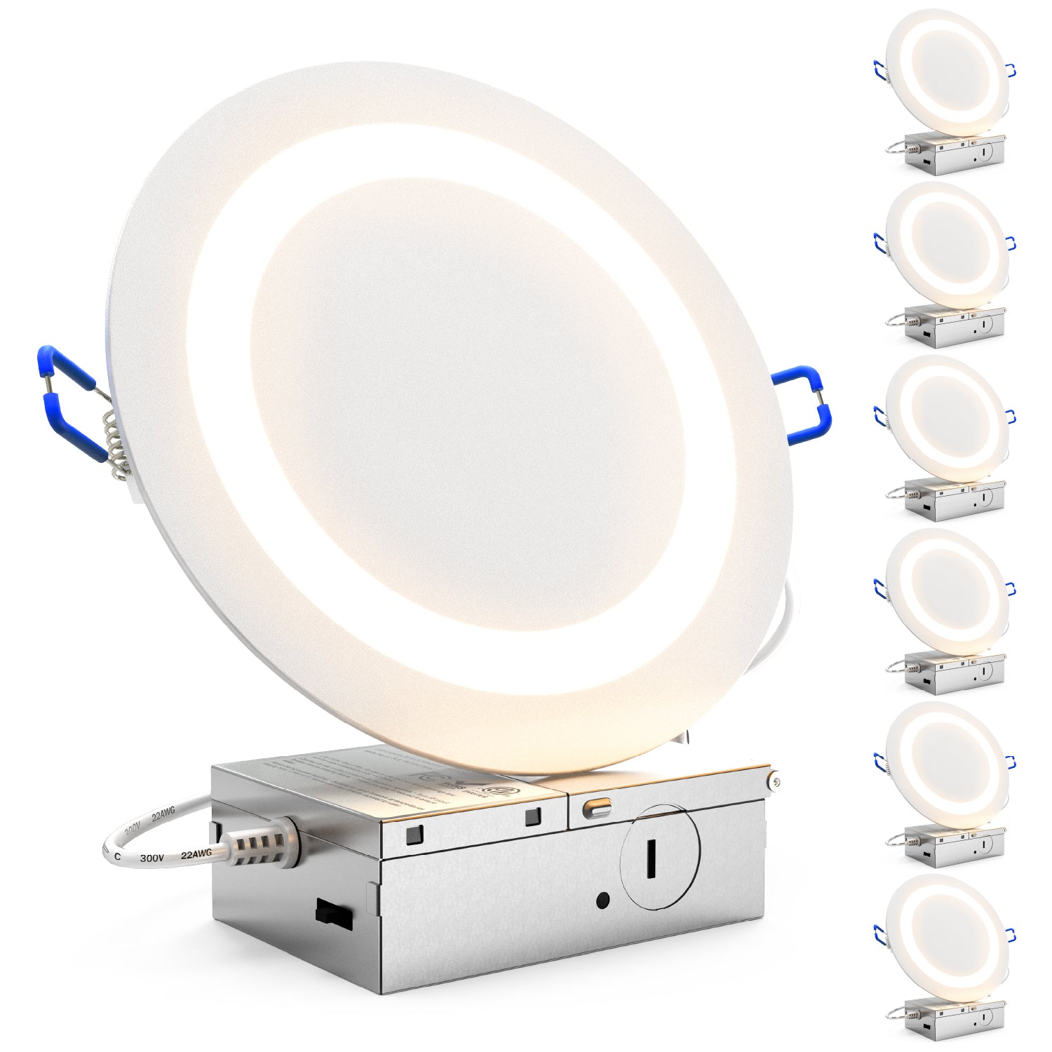 Recessed LED Lighting, 6 Inch, Slim Eclipse, Selectable CCT, 900 Lumens