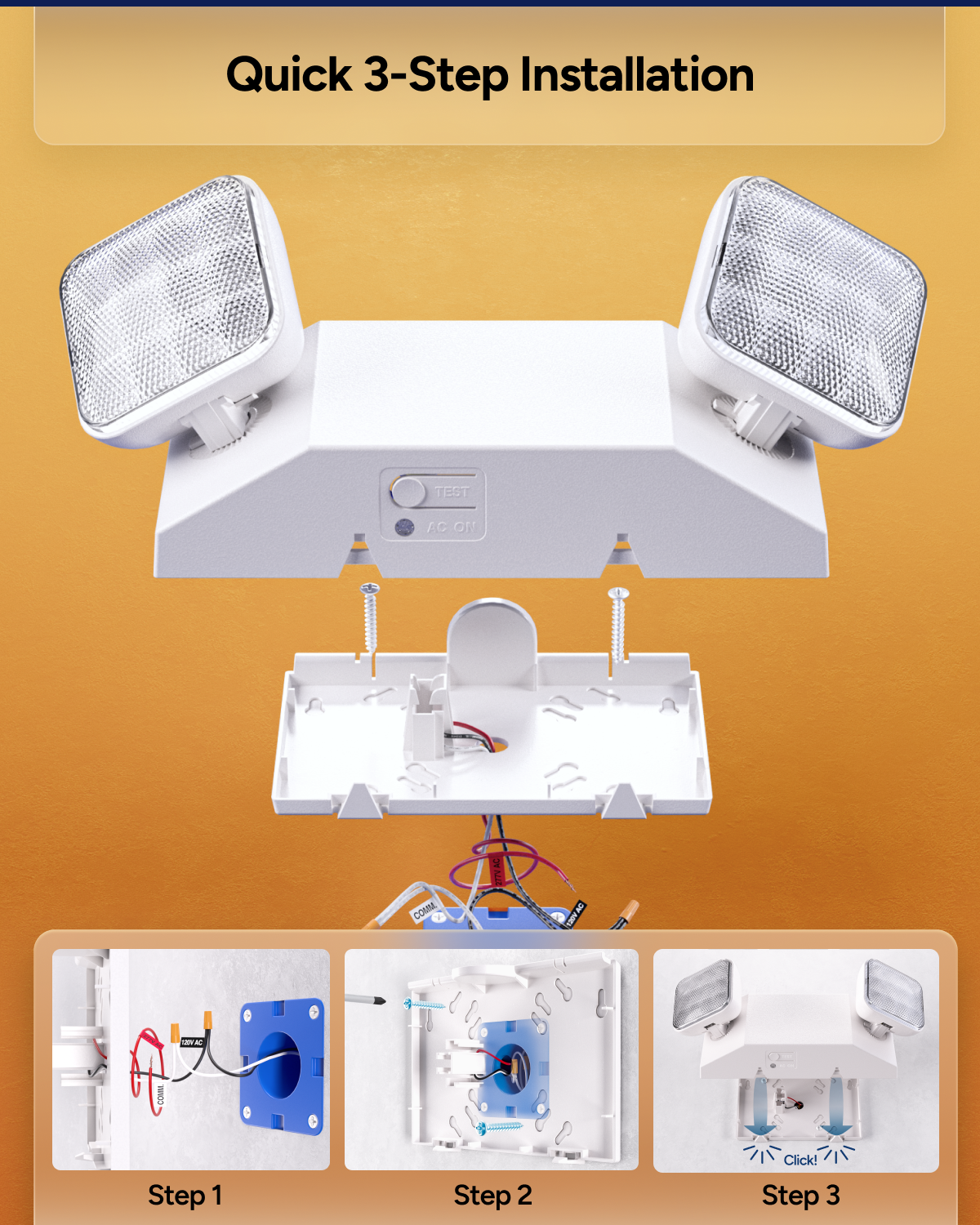 2 Head LED Emergency Light