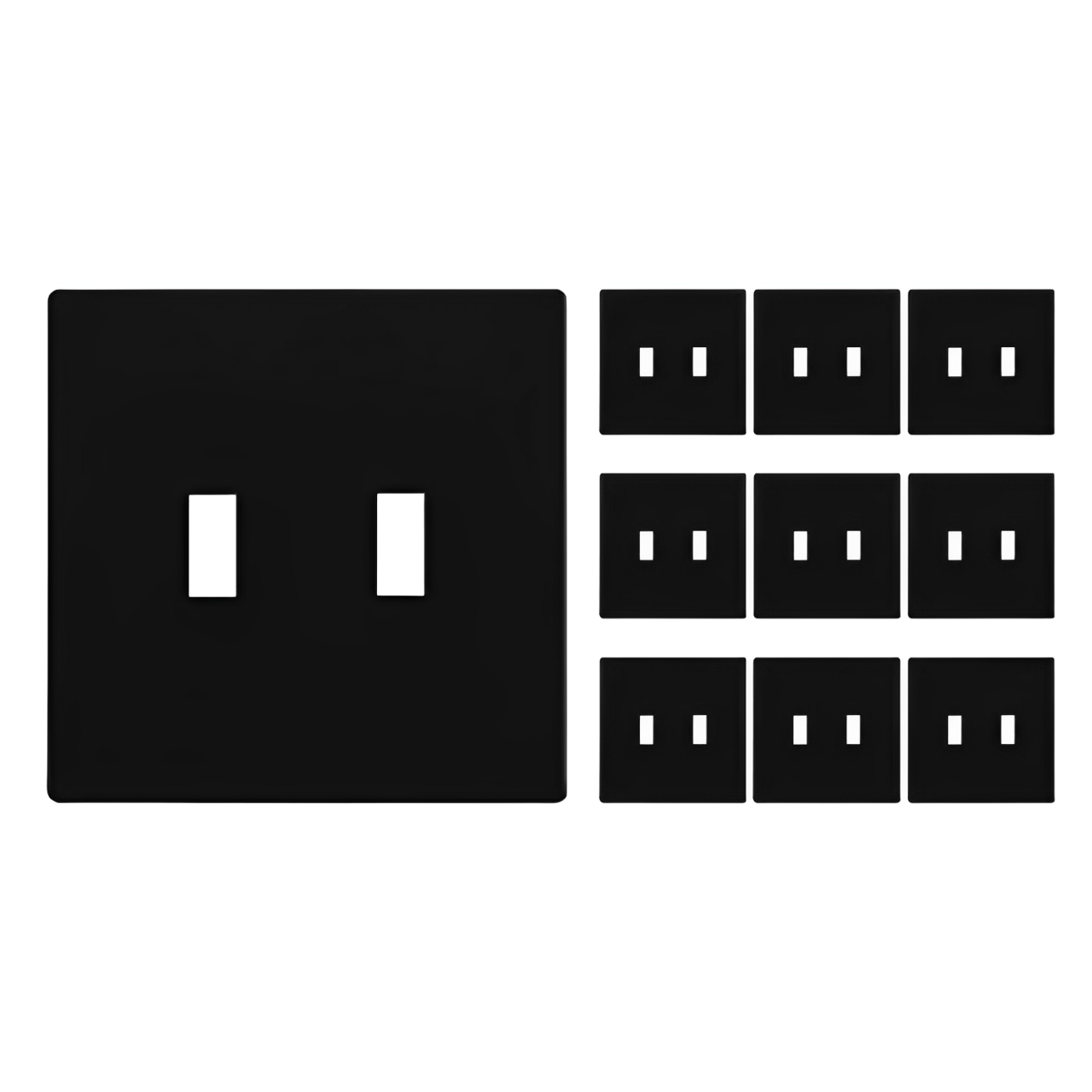 Enerlites Antimicrobial Screwless Toggle Two-Gang Wall Plate