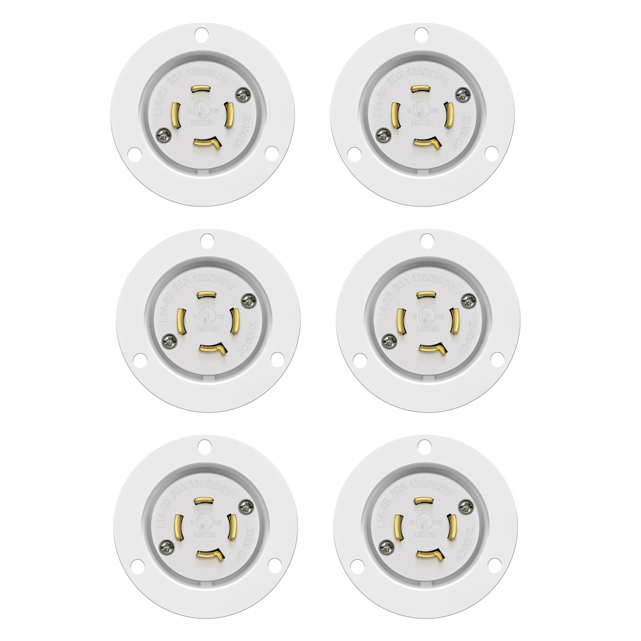 Enerlites Locking Flanged Inlet, 20A, L14-20PFI