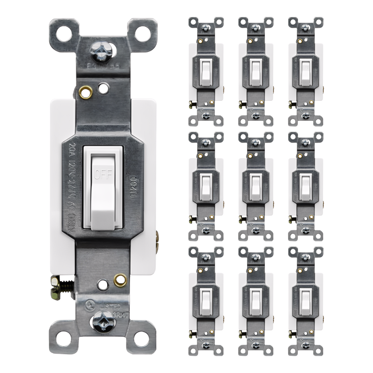Enerlites Commercial Grade 20A Toggle Switch, Single Pole