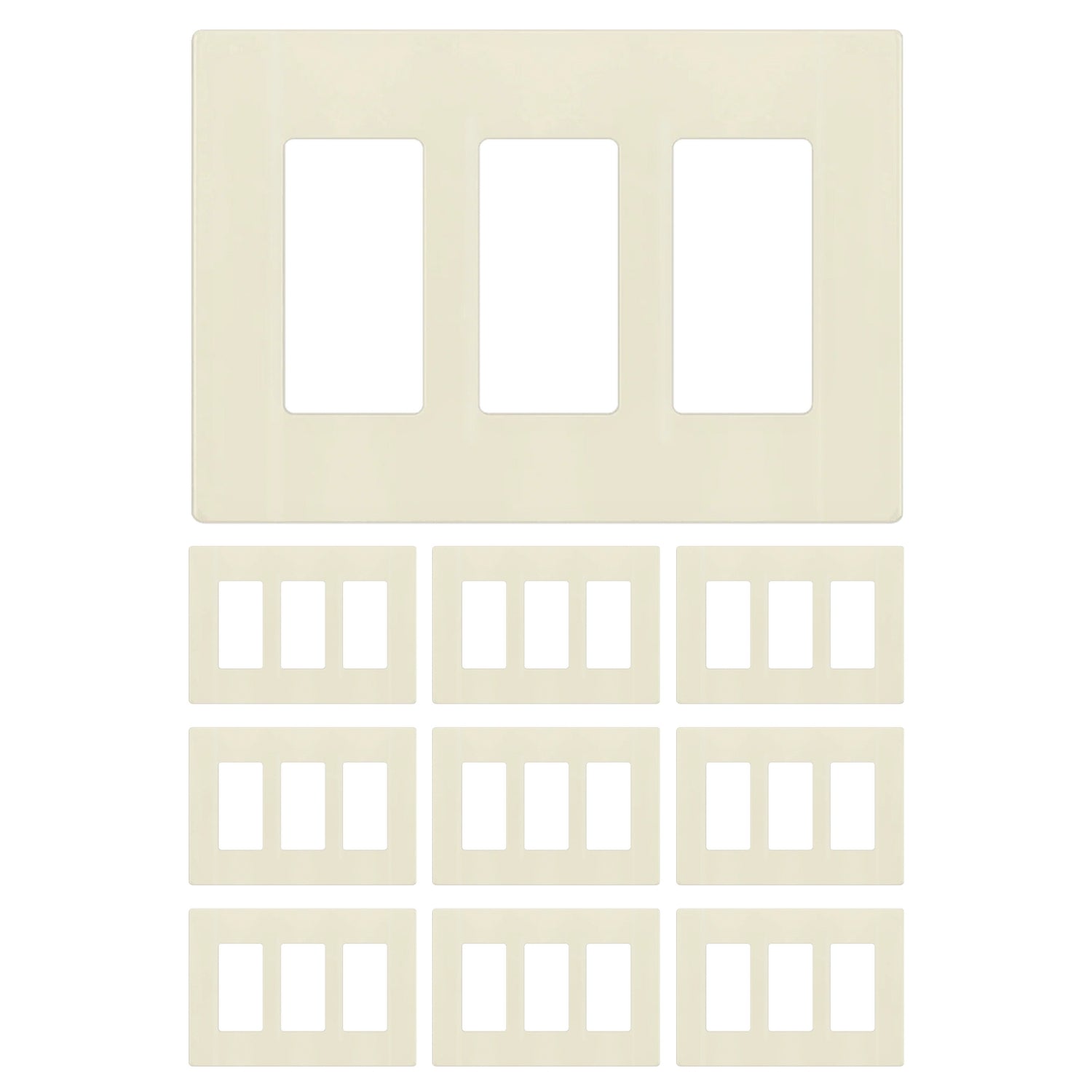 Enerlites Screwless Decorator/GFCI Three-Gang Wall Plate