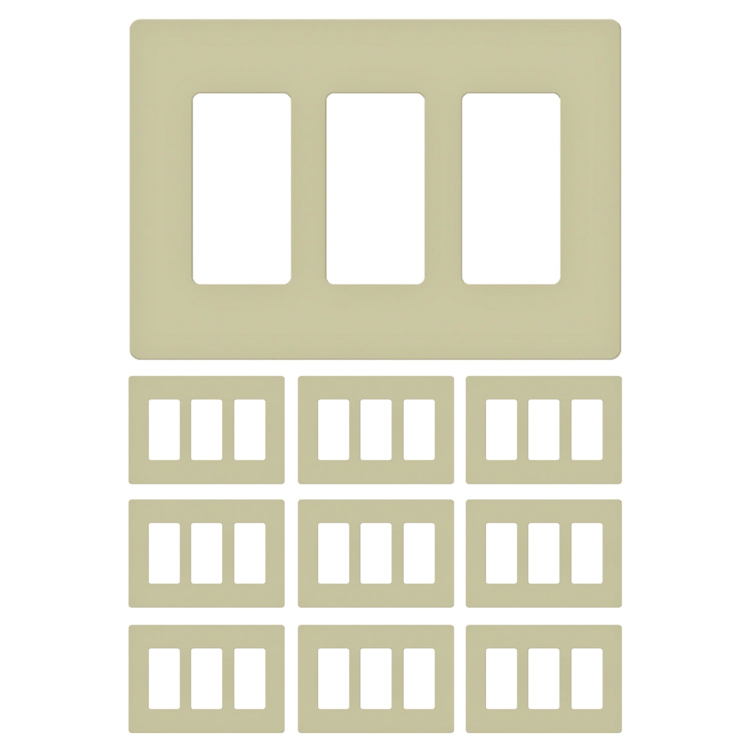 Enerlites Screwless Decorator/GFCI Three-Gang Wall Plate Mid-Size