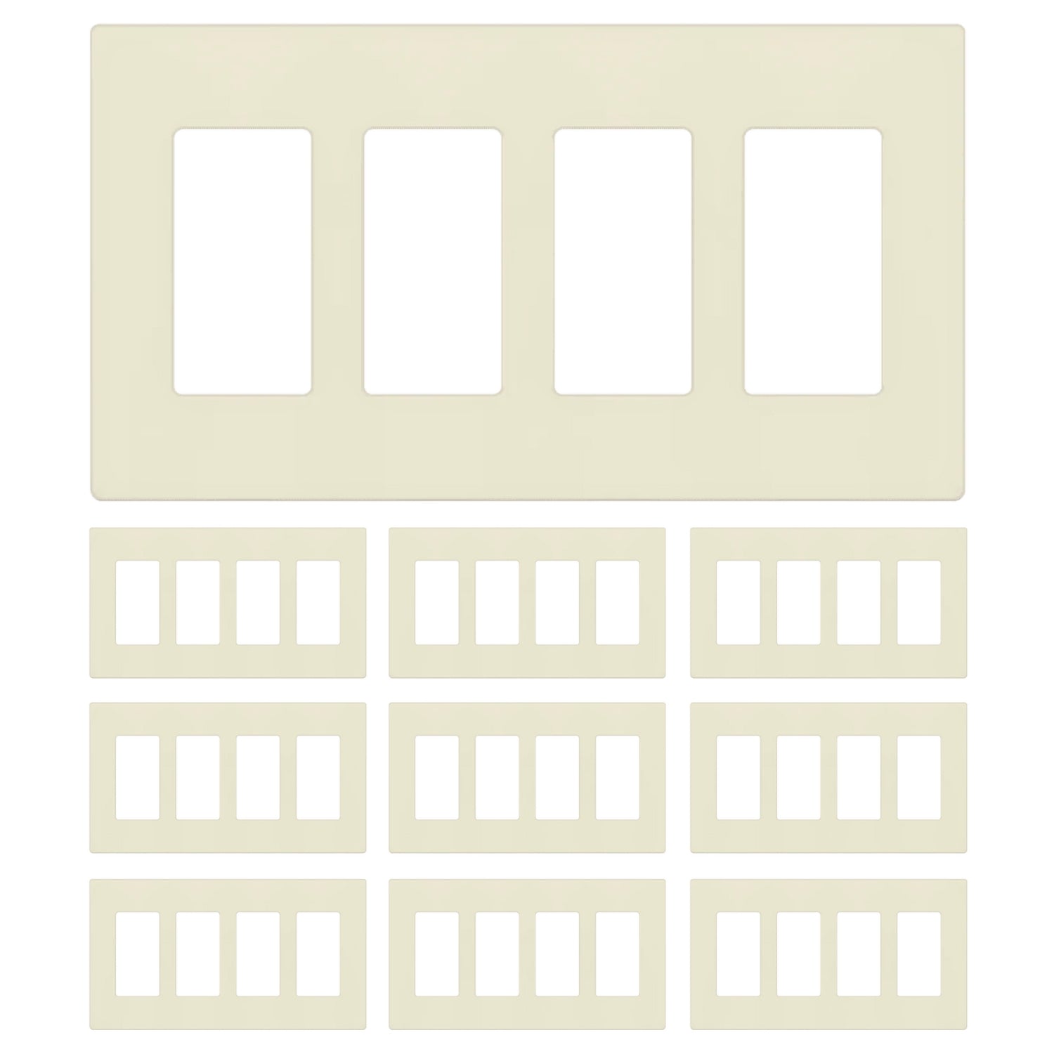 Enerlites Screwless Decorator/GFCI Four-Gang Wall Plate