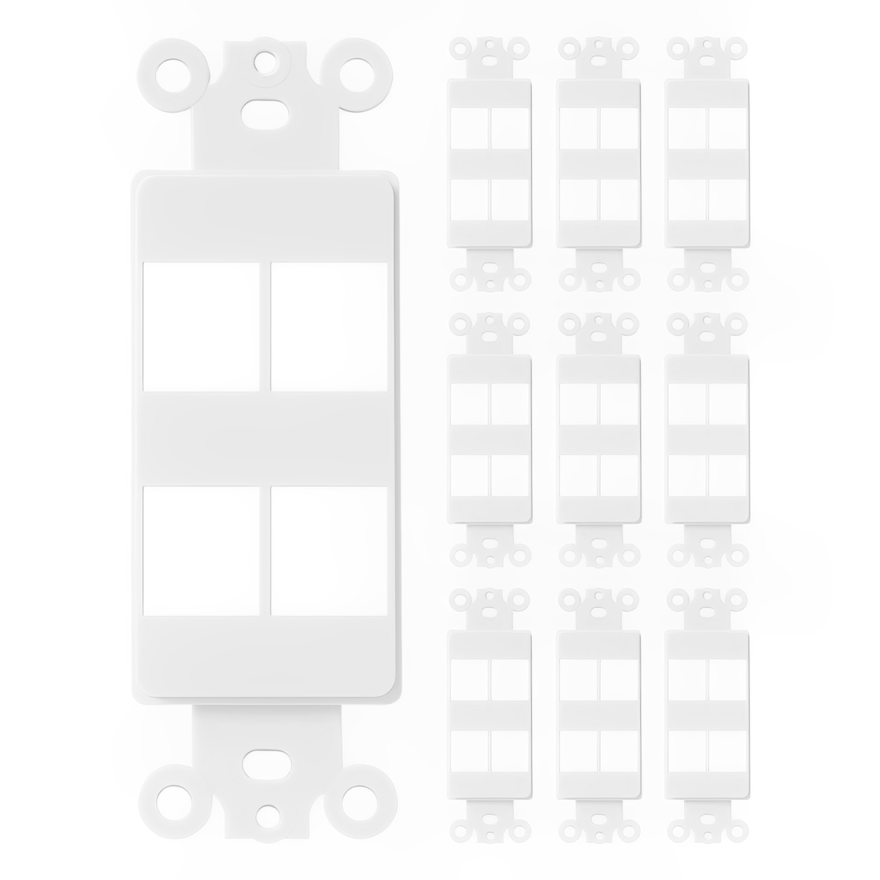Enerlites 4-Port Decorator Data Wall Plate Insert
