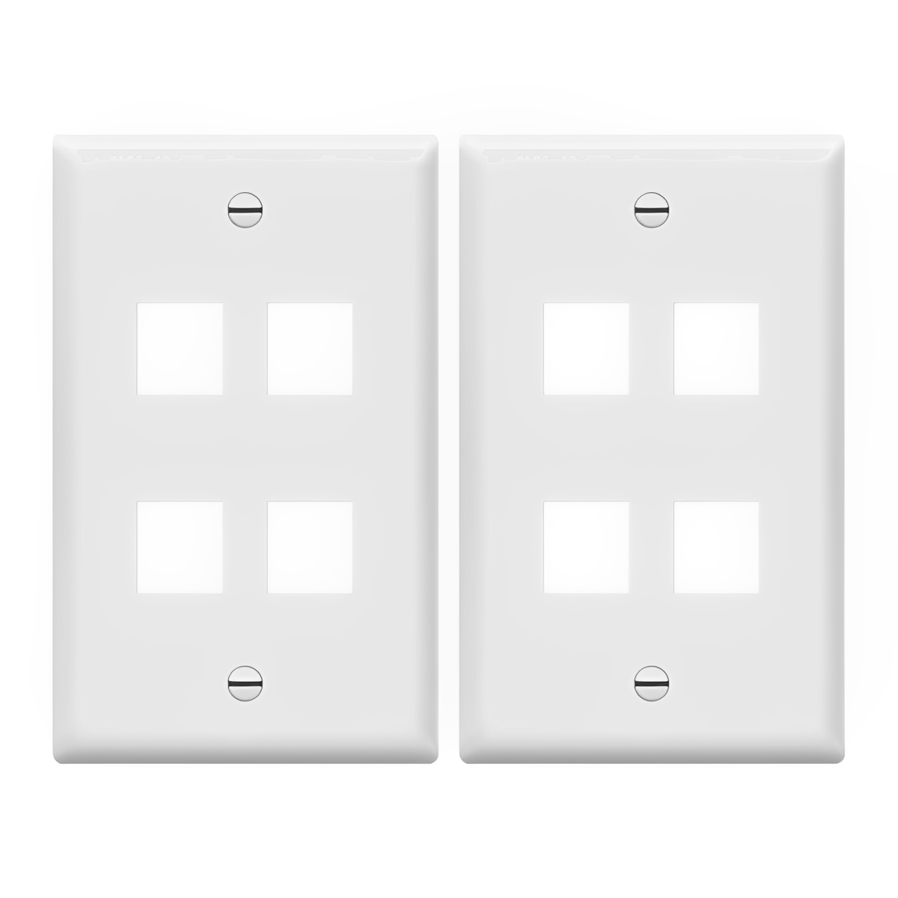 Enerlites Multimedia Face Plates 4-Port 1-Gang Keystone