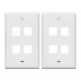 Enerlites Multimedia Face Plates 4-Port 1-Gang Keystone