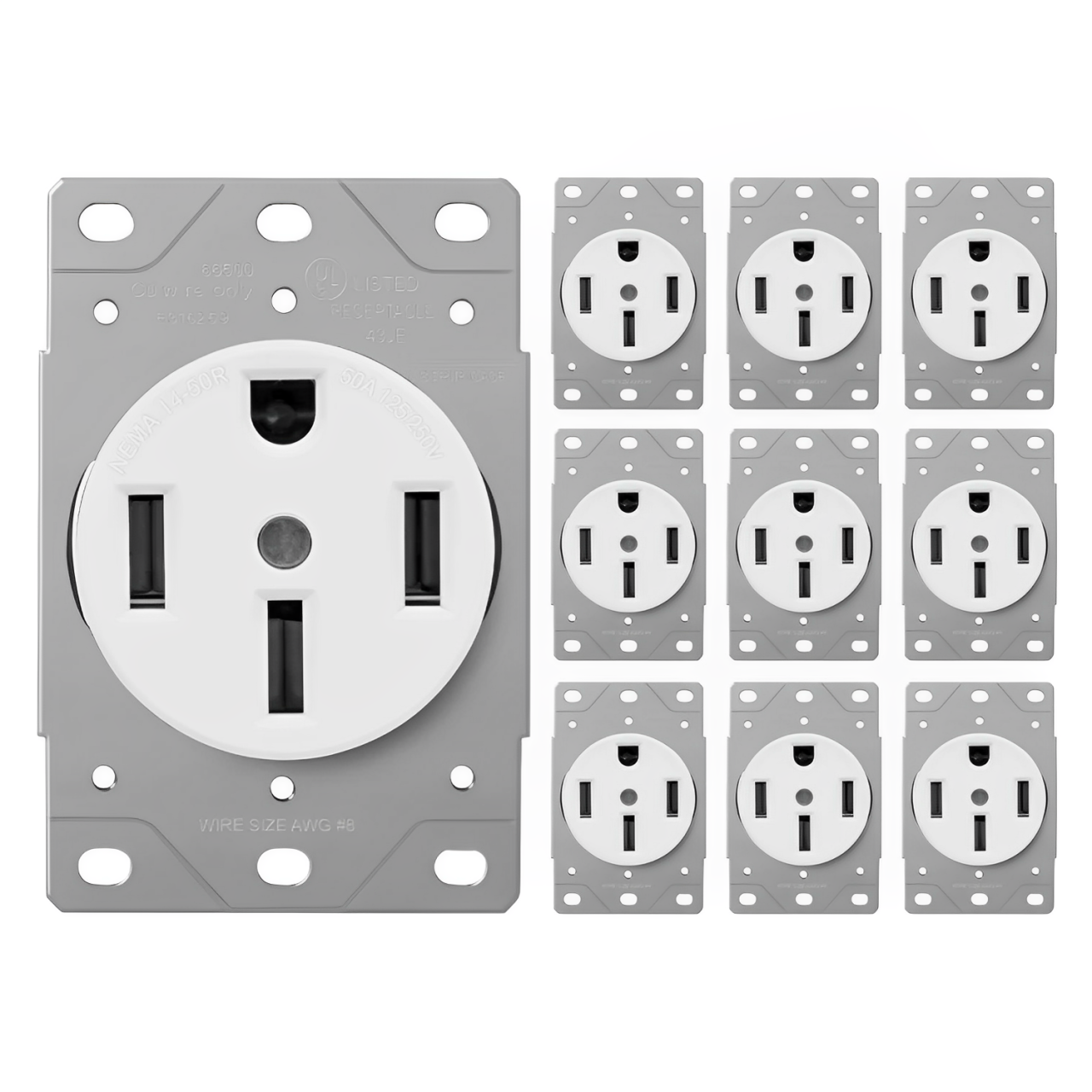 Enerlites Industrial Grade Flush Mount Receptacle, 50A, 14-50R
