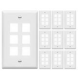 Enerlites Multimedia Face Plates 6-Port 1-Gang Keystone