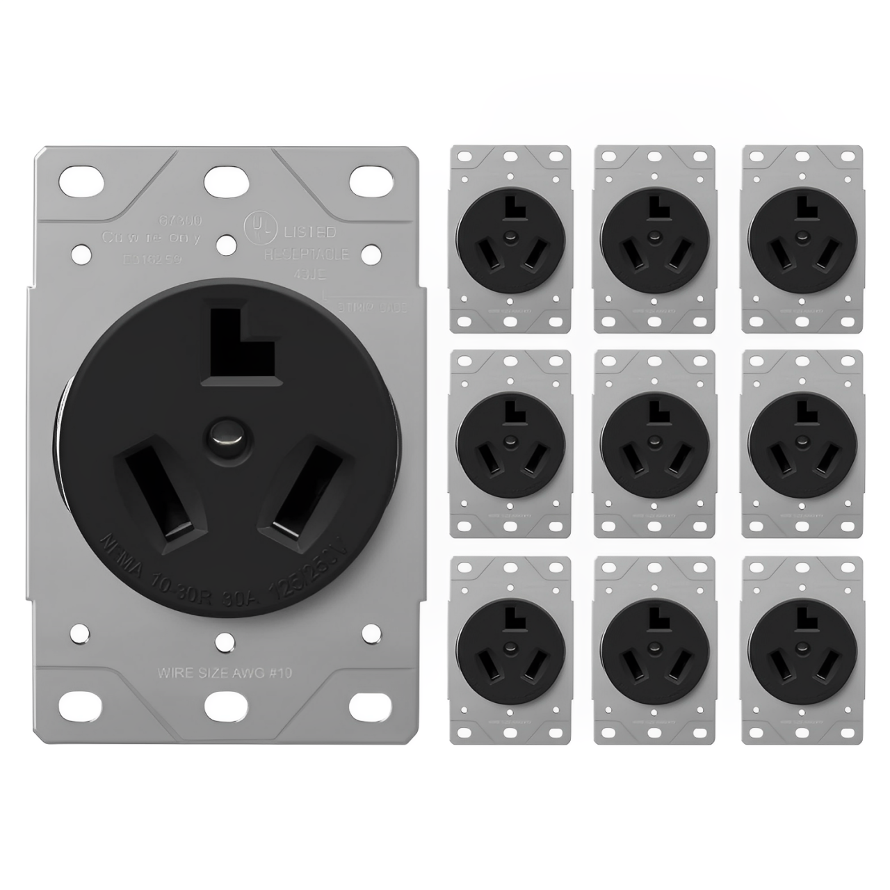 Enerlites Industrial Grade Flush Mount Receptacle, 30A, 10-30R