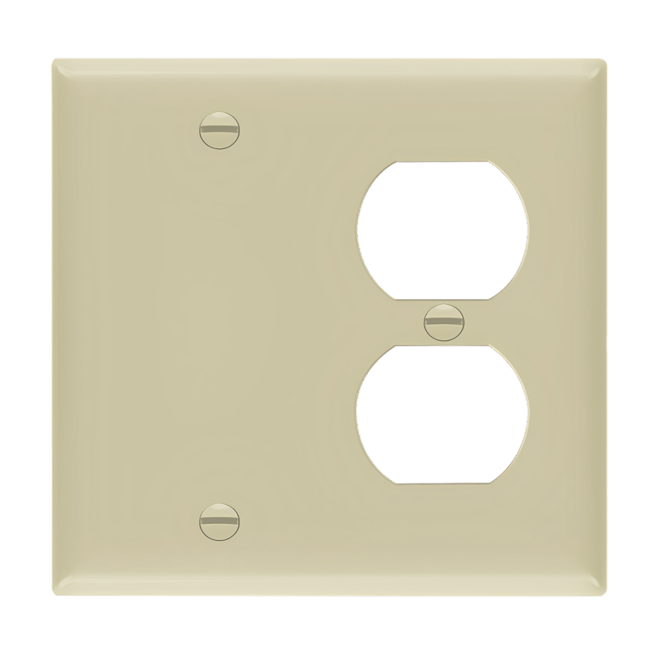 Enerlites Combination Two-Gang Wall Plate – Blank and Duplex Receptacle