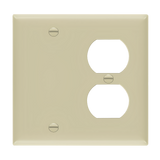 Enerlites Combination Two-Gang Wall Plate – Blank and Duplex Receptacle