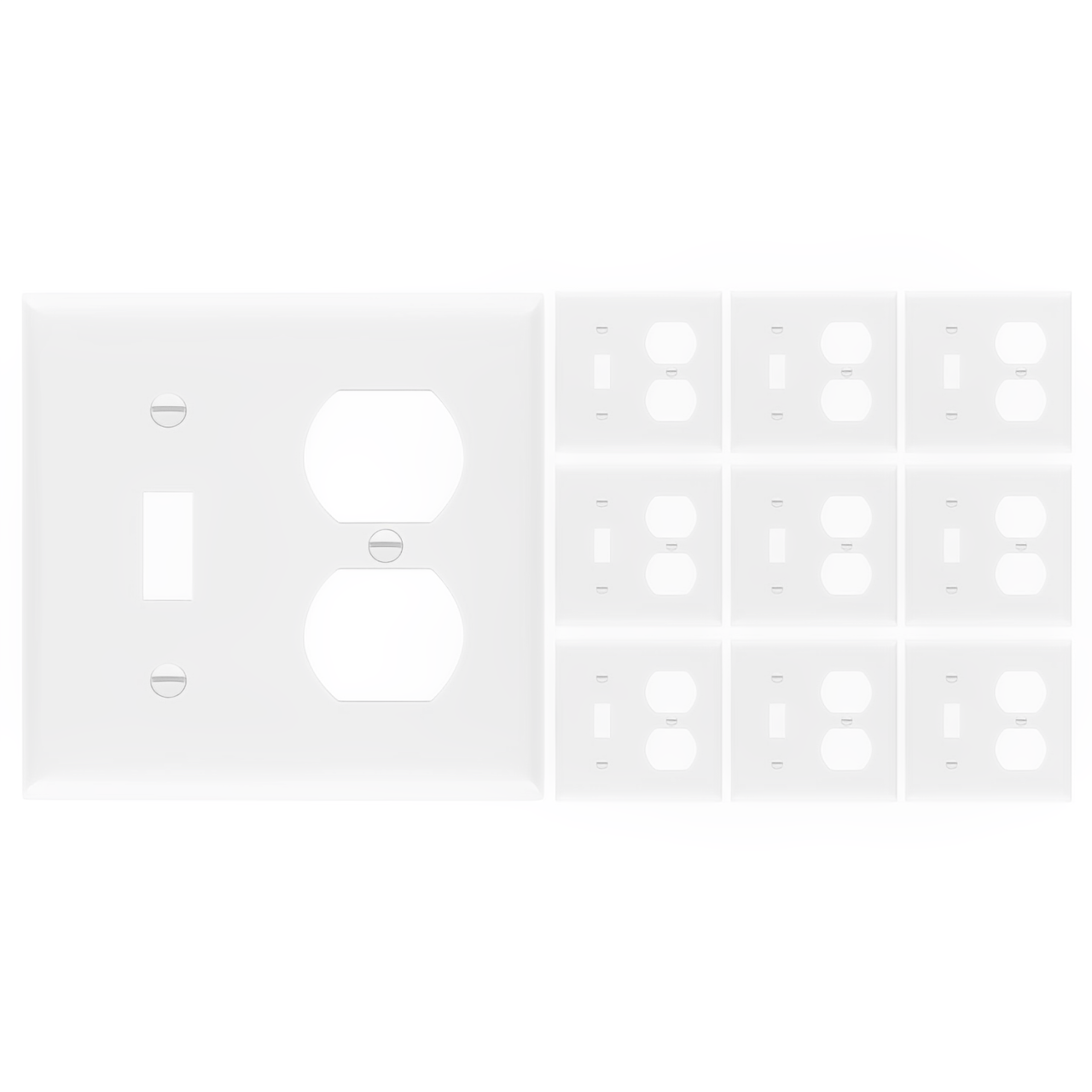 Enerlites Combination Two-Gang Wall Plate – Toggle and Duplex Receptacle