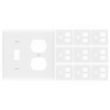 Enerlites Combination Two-Gang Wall Plate – Toggle and Duplex Receptacle