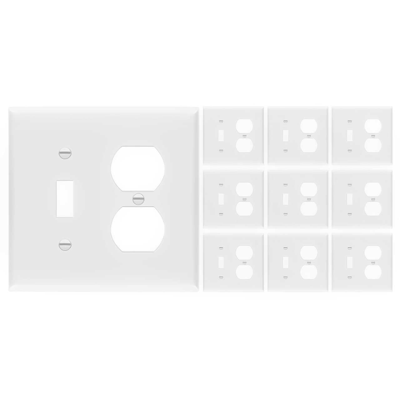Enerlites Combination Two-Gang Wall Plate – Toggle and Duplex Receptacle, Mid-Size