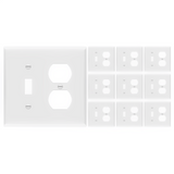 Enerlites Combination Two-Gang Wall Plate – Toggle and Duplex Receptacle, Mid-Size