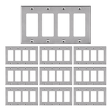 Enerlites Decorator/GFCI Four-Gang Metal Wall Plate, Mid-Size