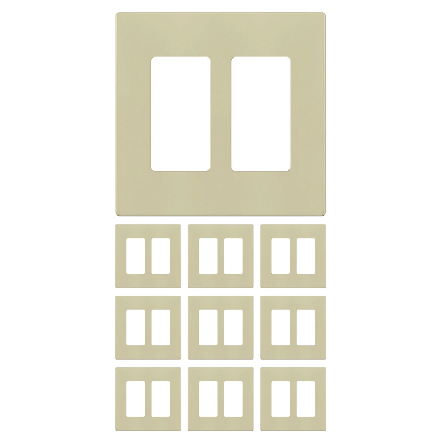 Enerlites Screwless Decorator/GFCI Two-Gang Wall Plate Mid-Size