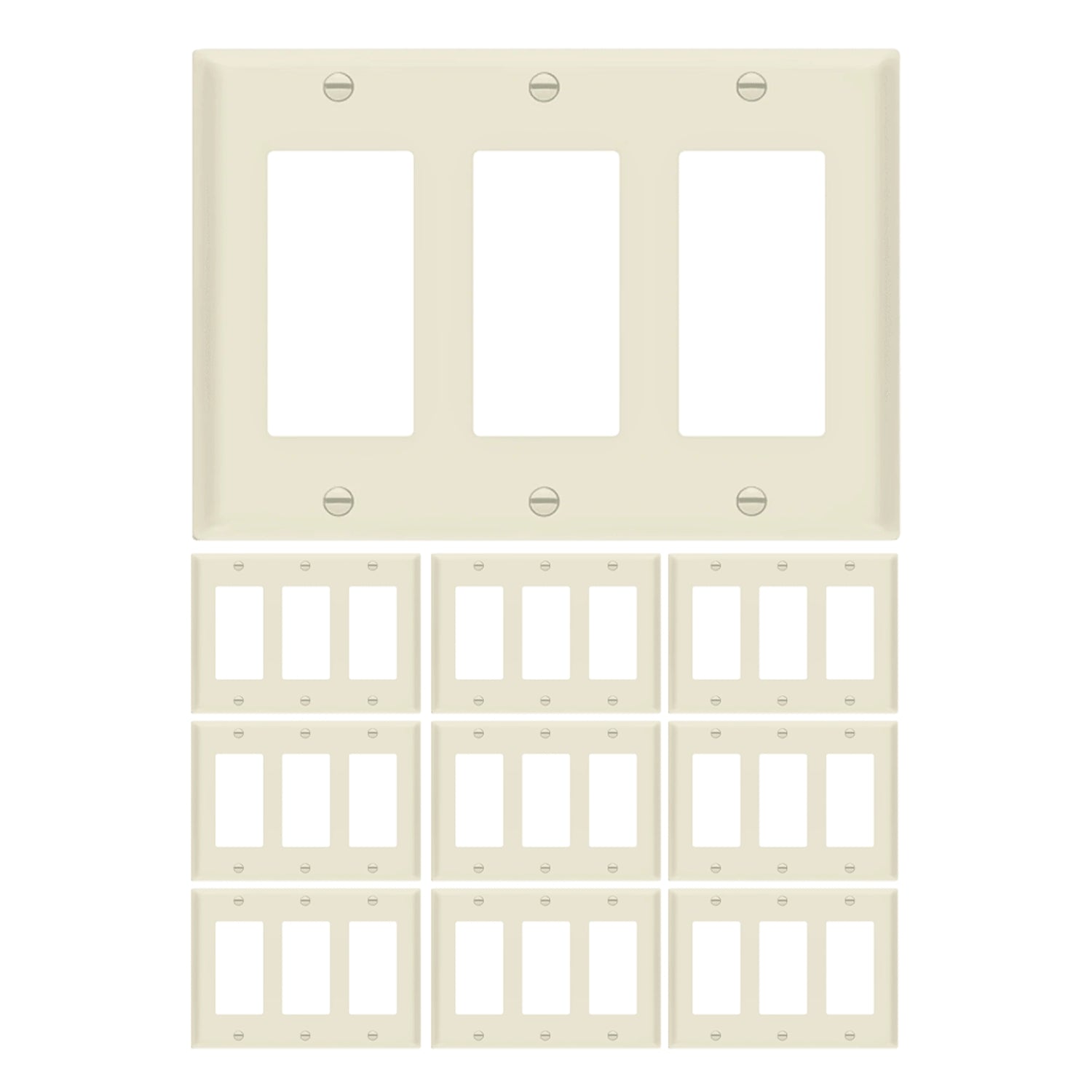 Enerlites Decorator/GFCI Three-Gang Wall Plate