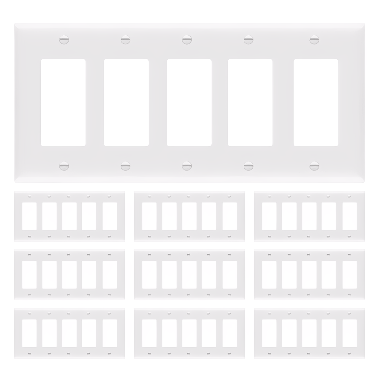 Enerlites Decorator/GFCI Five-Gang Wall Plate