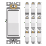 Enerlites Matte Finish Residential Grade 15A Decorator Switch, Single Pole