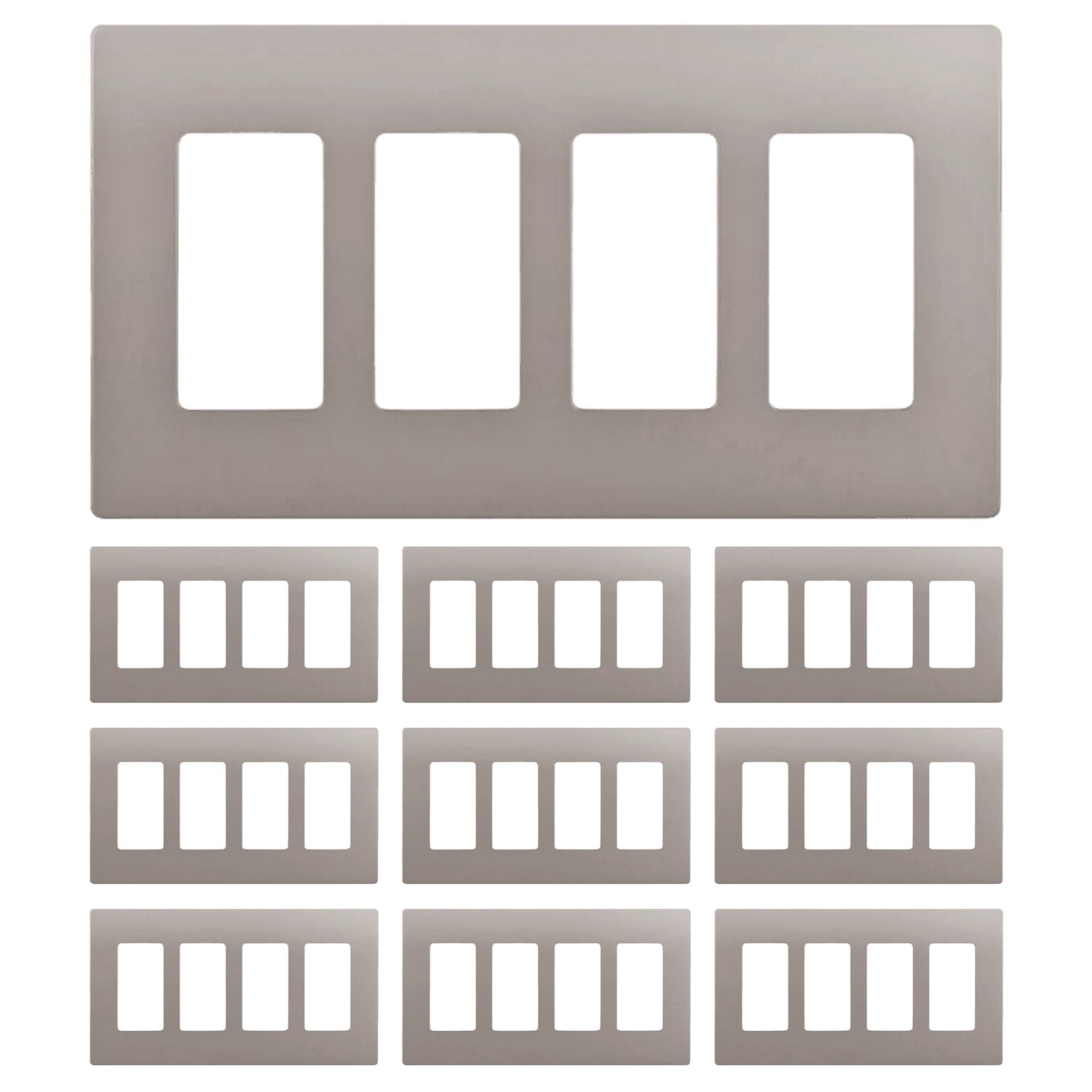 Enerlites Screwless Decorator/GFCI Four-Gang Wall Plate