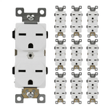 Enerlites Industrial Grade 15A Duplex Style Self-Grounding Receptacle, 6-15R