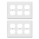 Enerlites Duplex Receptacle Three-Gang Wall Plate