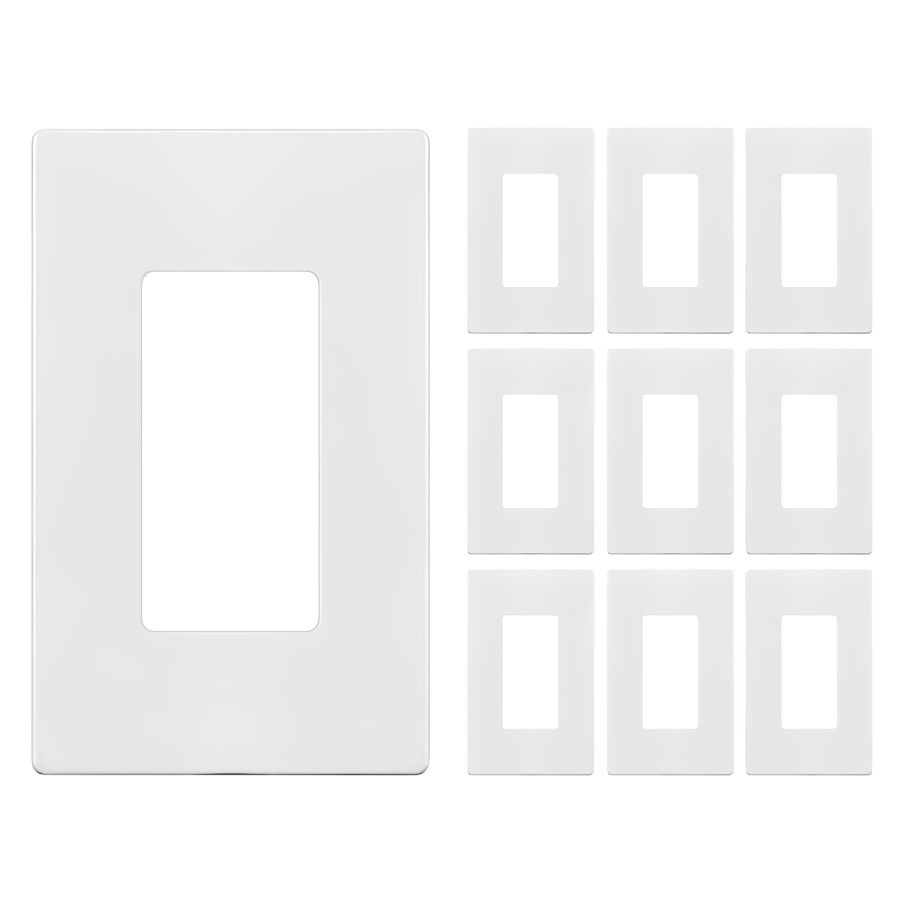 Enerlites Matte Finish Screwless Decorator/GFCI One-Gang Wall Plate Mid-Size