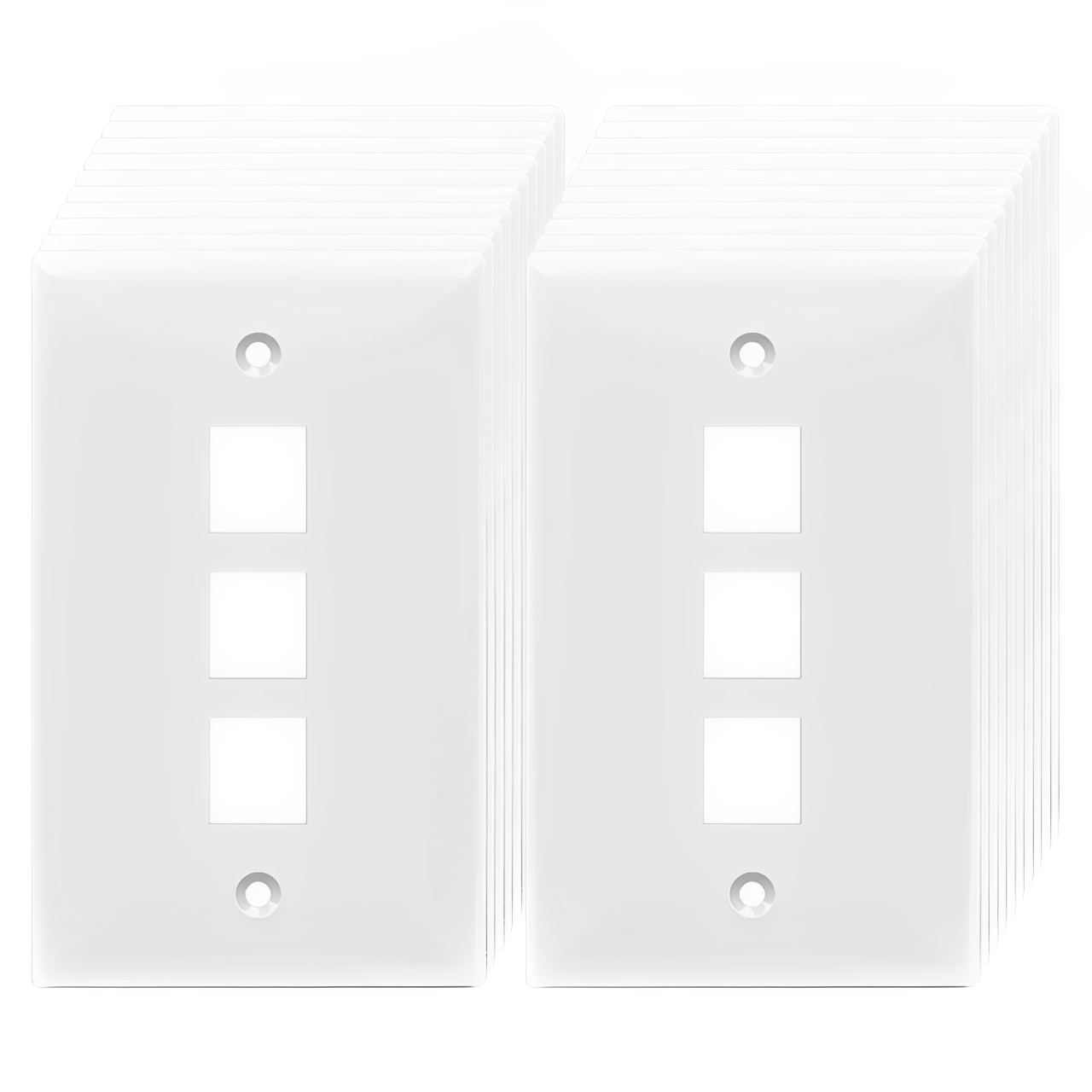 Enerlites Multimedia Face Plates 3-Port 1-Gang Keystone